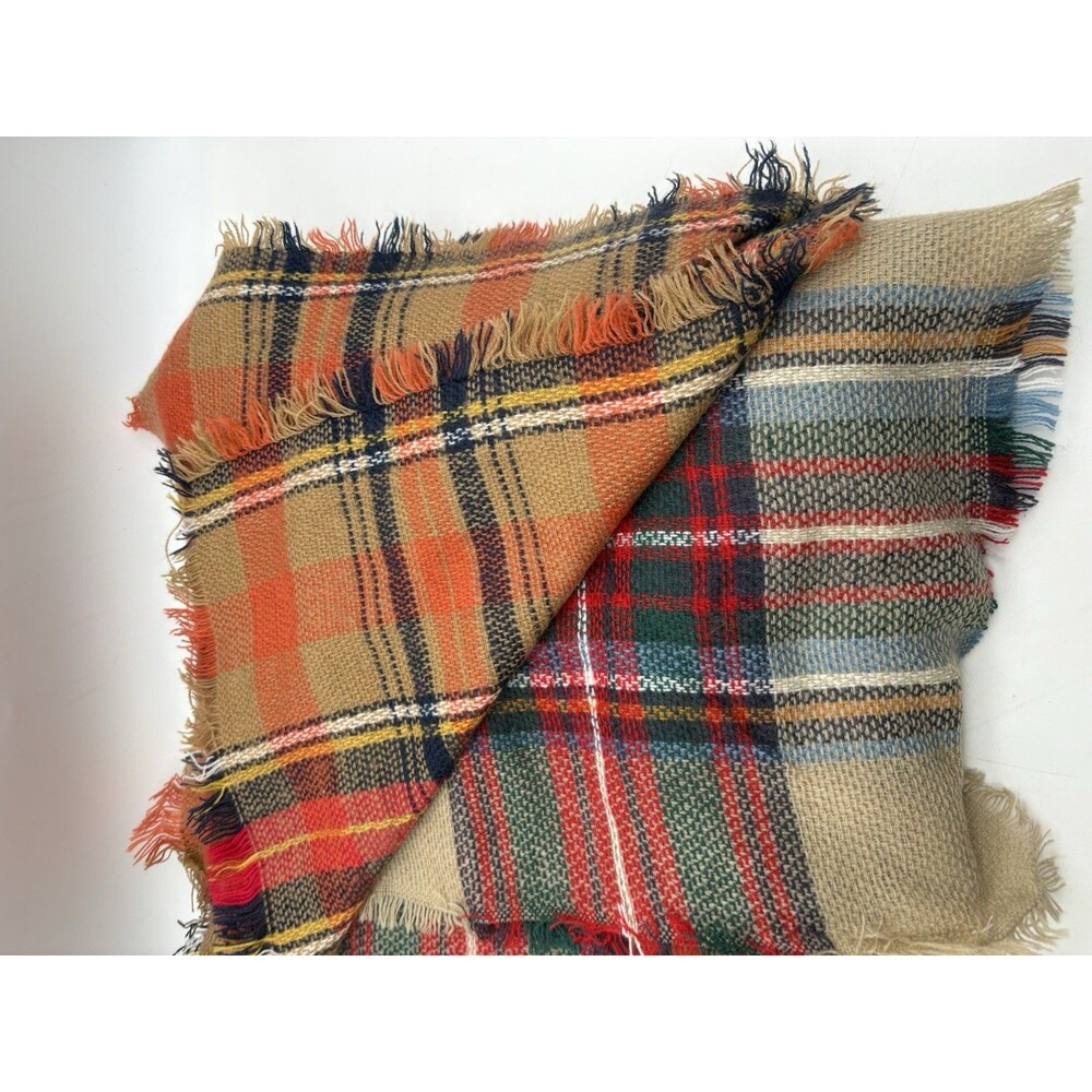 MODCLOTH Oversized Plaid Scarf Wrap 59 Inches x 59 Inches Lot Of 2